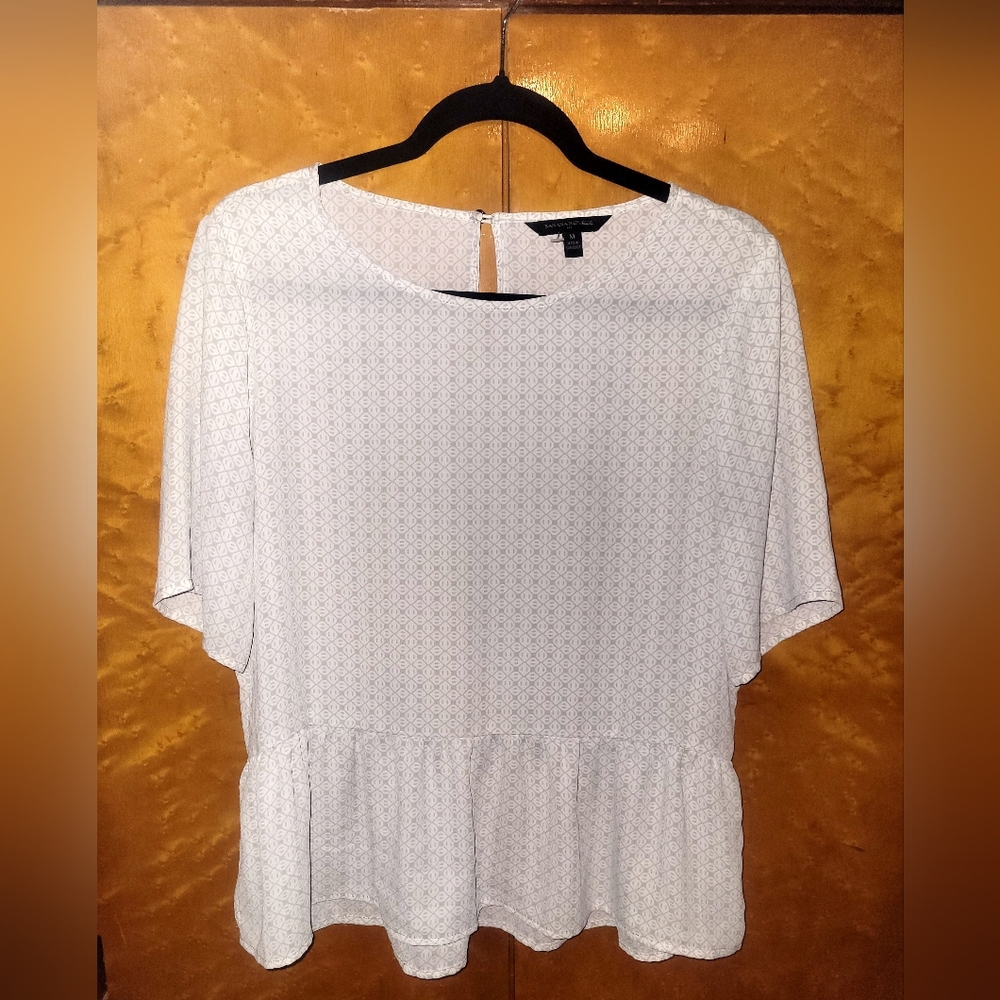 NWOT Banana Republic Cream Peplum Blouse